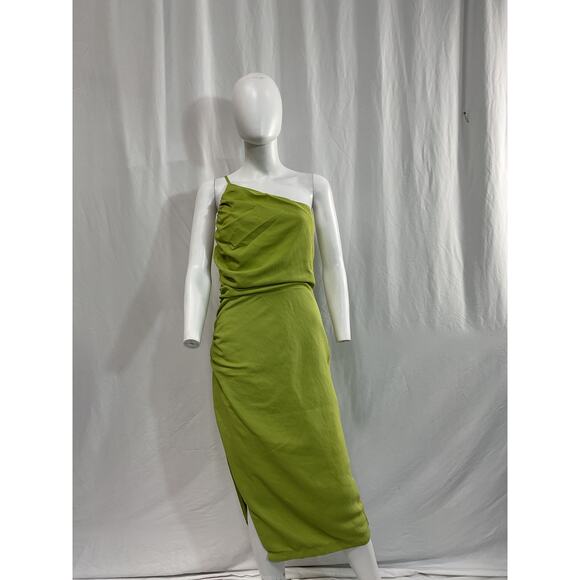 The Sei 'Asymmetric' Green Gathered Dress Size 6 - Picture 2 of 5